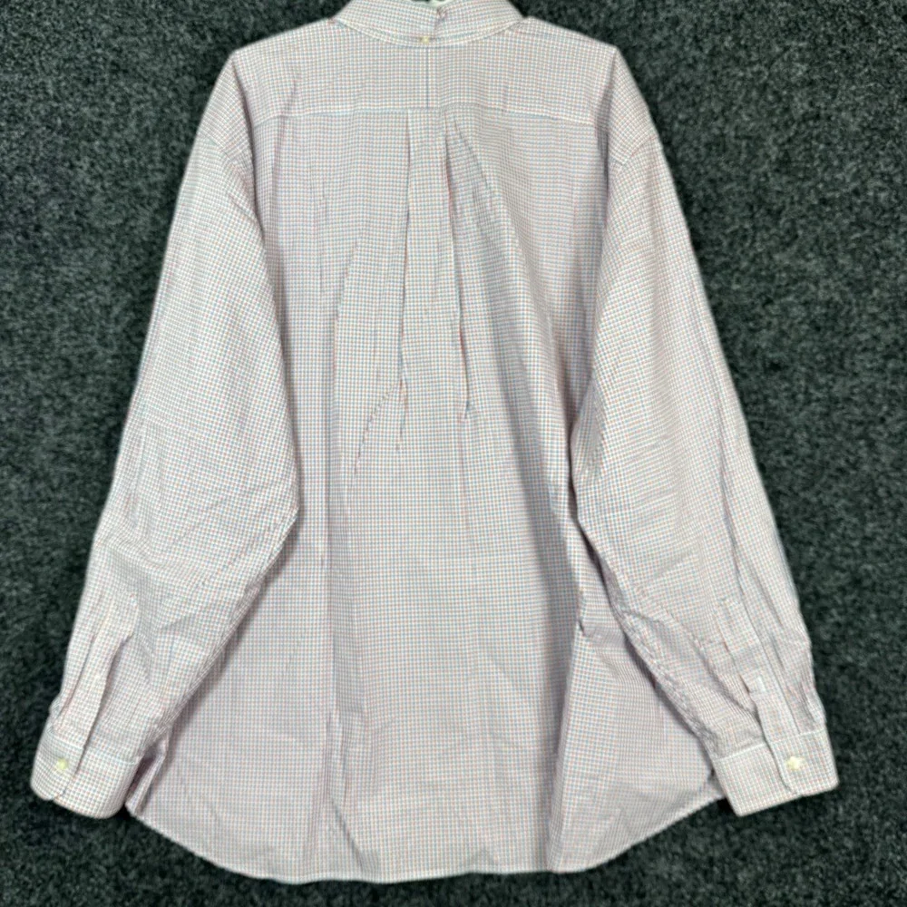 Ralph Lauren Mens 3XB Shirt Red Blue Check‎ Cotton Stretch Button Down Tall